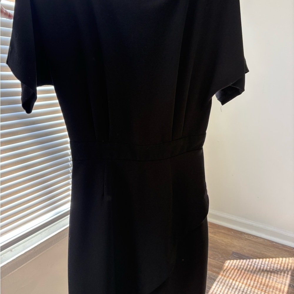 Saks Fifth Avenue Black Midi Dress with Waist Detail